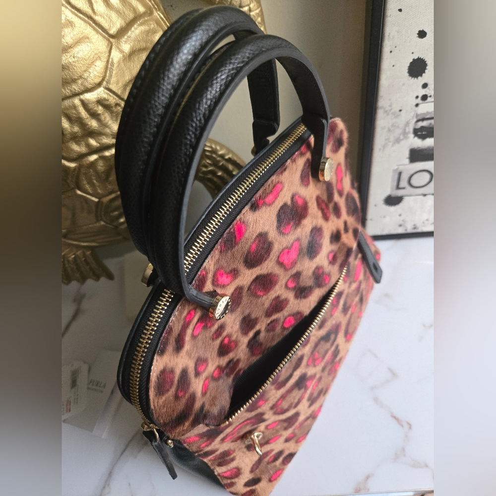 Furla Piper 2Way Harako Animal Print Top Handle Bag VGUC - Picture 2 of 14